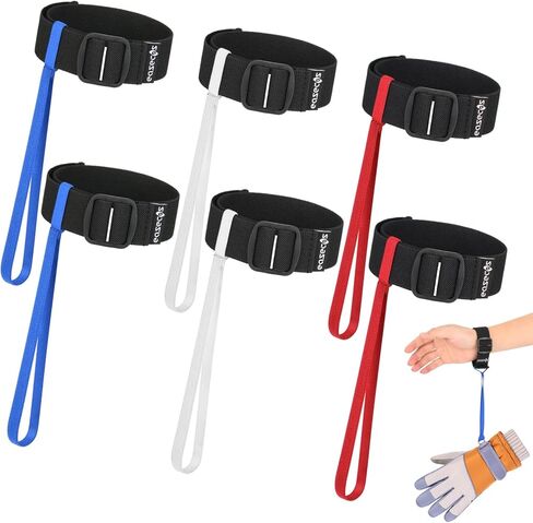 6 Pcs Ski Glove Wrist Leash Elastic Wrist Lanyard, Adjustable Sport Glove Anti-Lost Hanging Strap for Skiing Snowboarding Mountaineering Outdoor Sports Accessories, Assorted 3 Colors Leash in Kuwait