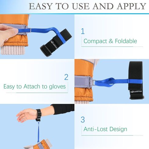 6 Pcs Ski Glove Wrist Leash Elastic Wrist Lanyard, Adjustable Sport Glove Anti-Lost Hanging Strap for Skiing Snowboarding Mountaineering Outdoor Sports Accessories, Assorted 3 Colors Leash in Kuwait