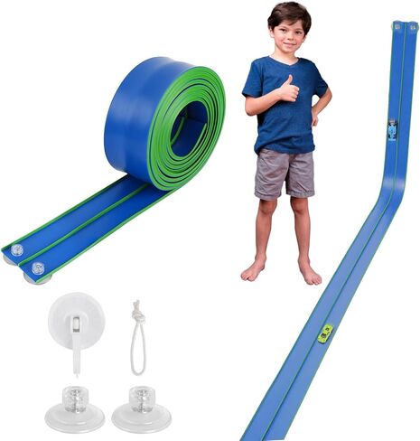 Flexible Race Car Track 15 Ft Starter Set with Suction Cups Compatible with Hot Wheels and Diecast 1/64th Car for Ages 3 & Up Classic Blue and Red Double Track Long Rolls Up Portable (Red Orange) in Kuwait