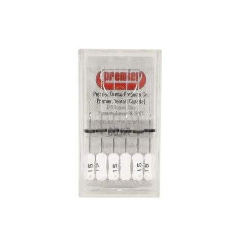 Premier 9053293 Stainless Steel Endodontic K-File with Tactile Plastic Handle, 15 Size, 31 mm Length, Black (Pack of 6) in Saudi Arabia