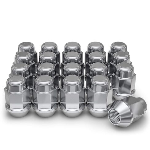 صواميل العروة المنتفخة M12x1.50 من White Knight (سداسي 13/16 بوصة) لاختيار عجلات ما بعد البيع والمصنع سهلة التركيب من الفولاذ الكربوني المتين مع لمسة نهائية أنيقة من الكروم بطبقة ثلاثية - 1707-20AM (20 حزمة) in Saudi Arabia