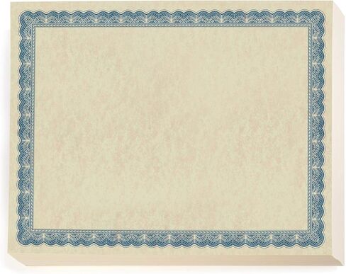 York Blue White Certificate Paper, Blue Border, 8.5 x 11, 100 Count in Saudi Arabia