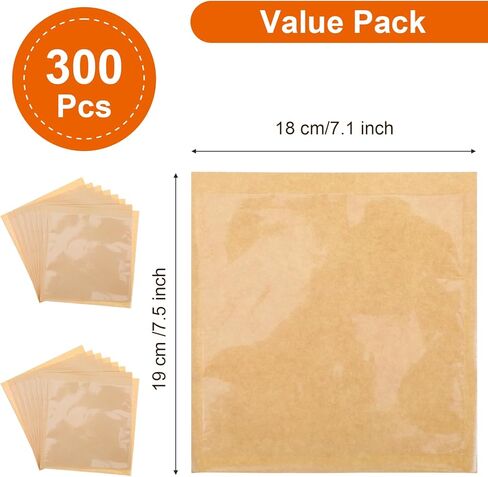 300 Pcs Heat Sealable Cookie Packaging Bags With Window, 7.1 x 7.5 Inch Bakery Pastry Bags with Window, Heat Sealable Grease Resistant Paper to Go Bake Sleeves for Gift Giving Donut Bread Sandwich in Saudi Arabia