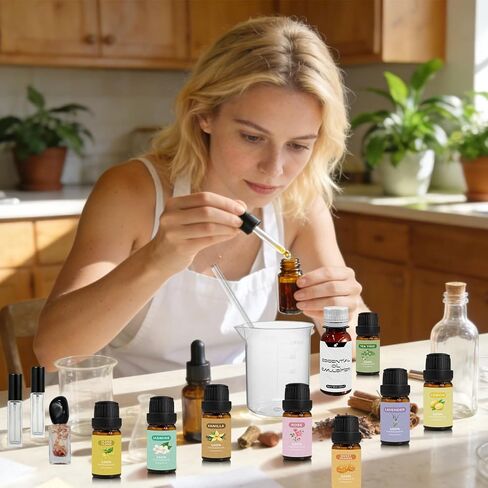 مجموعة صناعة العطور للنساء، اصنعي رائحتك الخاصة باستخدام الزيت العطري، الزجاجة، مجموعة أدوات يدوية خالية من الكحول، مجموعة هدايا عيد ميلاد عطرية للنساء والفتيات in Kuwait