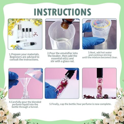 مجموعة صناعة العطور للنساء، اصنعي رائحتك الخاصة باستخدام الزيت العطري، الزجاجة، مجموعة أدوات يدوية خالية من الكحول، مجموعة هدايا عيد ميلاد عطرية للنساء والفتيات in Kuwait