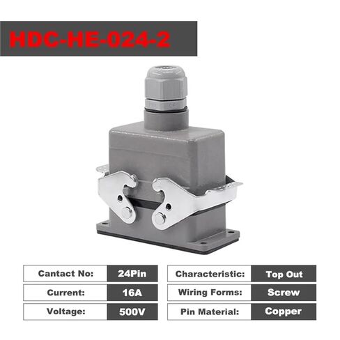 Heavy Duty Connectors HDC-HE-024-1/2/3/4 F/M 24pin Industrial Rectangular Connector Plugs 16A 500V Screw Connection 1Pcs(HDC-HE-024-2) in Saudi Arabia