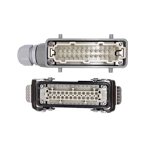 Heavy Duty Connectors HDC-HE-024-1/2/3/4 F/M 24pin Industrial Rectangular Connector Plugs 16A 500V Screw Connection 1Pcs(HDC-HE-024-2) in Saudi Arabia