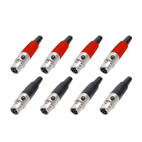 10Pcs Mini XLR 3/4/5/6Pins Female Jack Plugs Soldering MIC Cable Wire Connectors Small Socket(J1002 10xBlack 5Pin) in Saudi Arabia