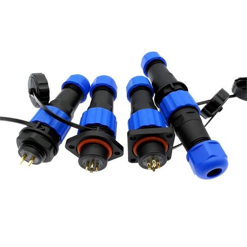 SP16 IP68 Cable Connector Plugs & Socket Male and Female 2 3 4 5 6 7 8 9 Pin 1Pcs(Square,5P) in Saudi Arabia