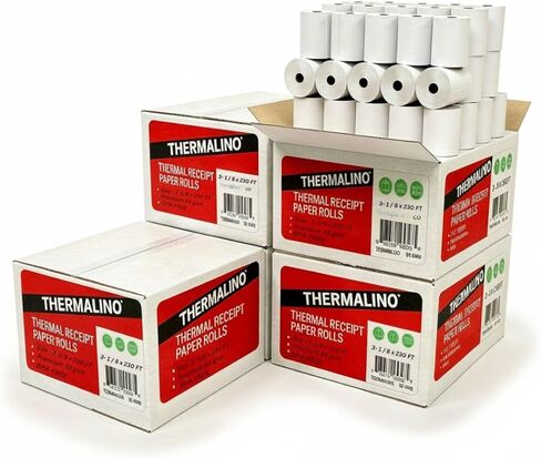 (50 حزمة) 3 1/8 × 230 إيصال الورق الحراري لفة - BPA ، ورقة طابعة حرارية 80 مم تناسب جميع سجلات نقاط نقاط البيع ، البرسيم ، المربع ، EPSON ، نجمة Micronics TSP100III ، استلام الطابعات in Kuwait