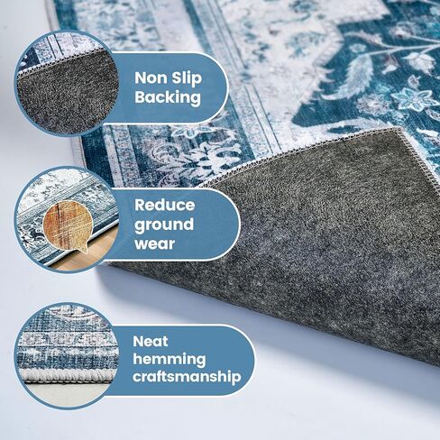 Office Chair Mat Desk Chair Hardwood Mat, Under Chair Mat for Rolling Chair for Home Gaming Tile Floor,Large Floor Protector Rug,Anti-Slip, Fauxwool Material(Blue, 48x60) in Kuwait