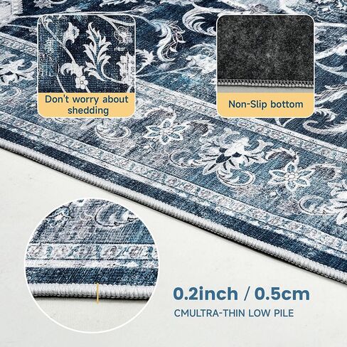 Office Chair Mat Desk Chair Hardwood Mat, Under Chair Mat for Rolling Chair for Home Gaming Tile Floor,Large Floor Protector Rug,Anti-Slip, Fauxwool Material(Blue, 48x60) in Kuwait