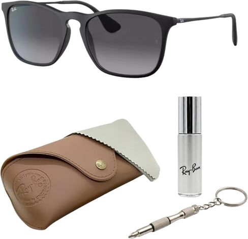Ray-Ban RB4187 CHRIS Square Shaped Sunglasses for Men & Women with Official RAYBAN Eyewear Kit in Saudi Arabia