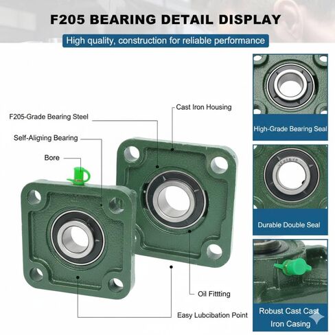 UCF212-39 (2-7/16") Bore 4-Bolt Square Flange Bearing Unit, Self-Aligning Mounted Bearing, Cast Iron Housing, Set Screw Lock in Saudi Arabia