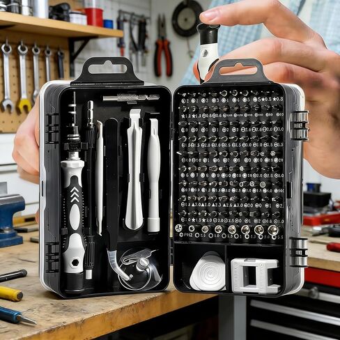 115-in-1 Small Screwdriver Set,Precision Screwdriver Set, Professional Repair Tool Kit for Phone, Computer, Watch, Console, Eyeglass and Electronic, Men Tools Gift Gray in Saudi Arabia