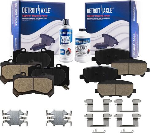 Detroit Axle - Front and Rear Brake Calipers w/Bracket + Brake Pads Kit Replacement for Chrysler 200 Sebring Dodge Caliber - 8pc Set in Saudi Arabia