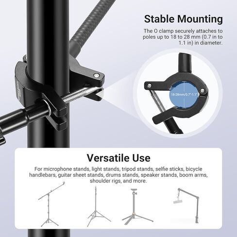 NEEWER BASICS Magnetic Phone Holder for Mic Stand with Flexible Tube, Magnet Adjustable Boom Pole Arm Mount Compatible with iPhone Android Samsung for Microphone Music Guitar Audio Recording, MS040 in Saudi Arabia