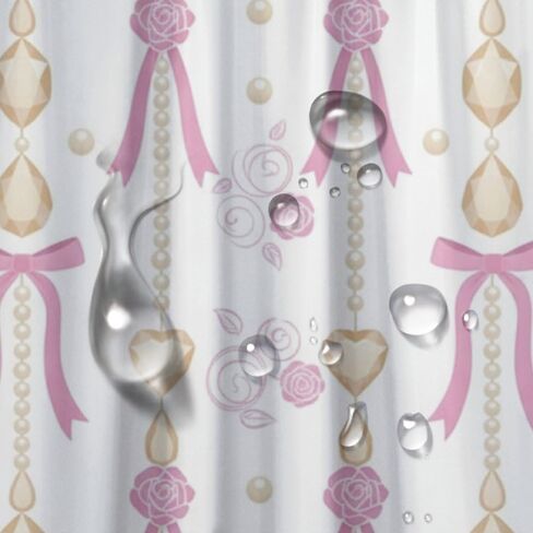 ستارة دش على شكل زهور وردية مع خطافات، ستارة دش صيفية مقاومة للماء للمزرعة، ستائر أفريقية من القماش قابلة للغسل لقضاء العطلات في إكسسوارات الحمام بوهو 72 × 72 بوصة in Kuwait