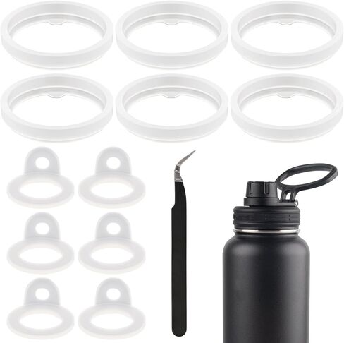 13 قطعة بديلة من الختم للقارورة الحرارية 24/32/40/64 أونصة، ملحقات استبدال غطاء زجاجة المياه مع قطعة واحدة من ملاقط السيليكون على شكل حرف O وغطاء صنبور in Kuwait