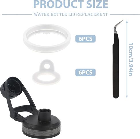 13 قطعة بديلة من الختم للقارورة الحرارية 24/32/40/64 أونصة، ملحقات استبدال غطاء زجاجة المياه مع قطعة واحدة من ملاقط السيليكون على شكل حرف O وغطاء صنبور in Kuwait