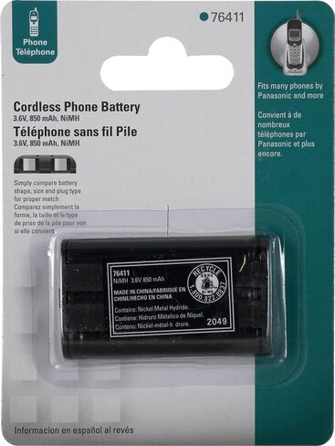 Power Gear Rechargeable Cordless Phone Battery, 3.6V, 850mAh Battery Pack, Nickel Metal Hydride, Cordless Phone Handset Compatible, 76411 in Kuwait