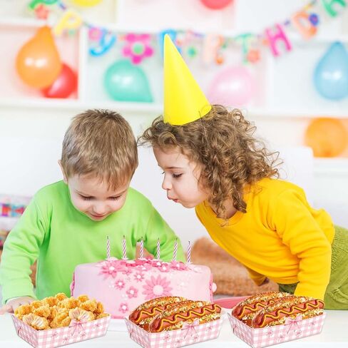 80 Pcs Pink Bow Nacho Food Trays Snack Serving Plates Pink Food Boats Hot Dog Nacho Trays for Coquette Birthday Wedding Anniversaries Party Supplies in Saudi Arabia