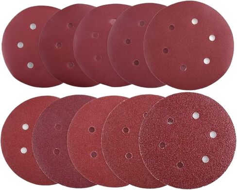 Sanding Belts,sander paper, 6 Inch Holes 150MM Sanding Discs 60-2000 Grit Flocking Sandpaper Orbital Sander Hook and Loop Aluminum Oxide Sand Paper(100) in Kuwait