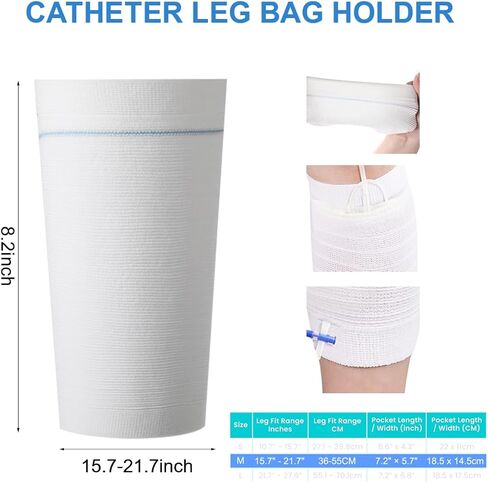 2 Pcs Catheter Leg Bag Holder M Stay in Place Urine Bags for Legs Urinary Drainage Bag for Men Women in Saudi Arabia