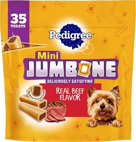 Pedigree Mini Jumbone Small Dog Treats, Beef Flavor, 35 Treats (Pack of 1) in Saudi Arabia