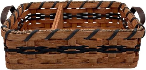 أميش منديل الملح الفلفل الصلب سلة الخوص المصنوعة يدويًا من سلال الأميش وما وراءها (أحمر) in Kuwait