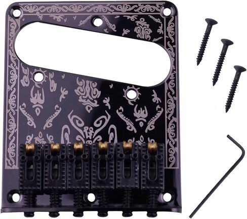 TL Carved Pattern 6 String Roller Bridge for Telecaster Style Electric Guitar (Chrome) in Saudi Arabia