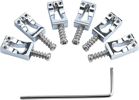 Guitar Bridge Saddles 10.8mm Zinc Alloy Tremolo Bridge Saddles Compatible with 6 String Fender Strat St Tele Telecaster Electric Guitar Replacement parts Chrome in Saudi Arabia