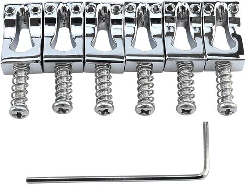 Guitar Bridge Saddles 10.8mm Zinc Alloy Tremolo Bridge Saddles Compatible with 6 String Fender Strat St Tele Telecaster Electric Guitar Replacement parts Chrome in Saudi Arabia