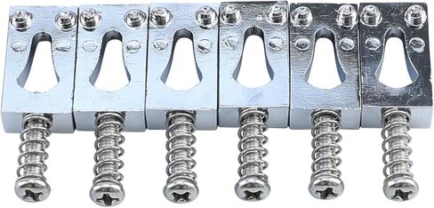 Guitar Bridge Saddles 10.8mm Zinc Alloy Tremolo Bridge Saddles Compatible with 6 String Fender Strat St Tele Telecaster Electric Guitar Replacement parts Chrome in Saudi Arabia