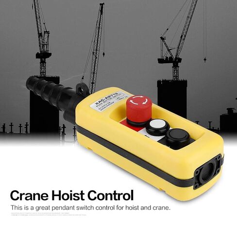 Crane Hoist Switch Controller, Crane Chain Hoist Push Button Switch Lifting Pendant Controller with Emergency Stop in Saudi Arabia