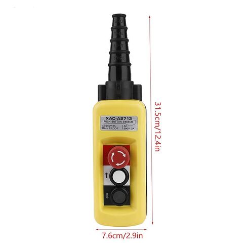 Crane Hoist Switch Controller, Crane Chain Hoist Push Button Switch Lifting Pendant Controller with Emergency Stop in Saudi Arabia