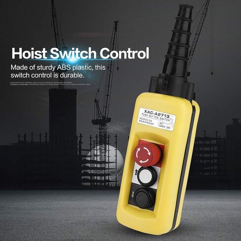Crane Hoist Switch Controller, Crane Chain Hoist Push Button Switch Lifting Pendant Controller with Emergency Stop in Saudi Arabia