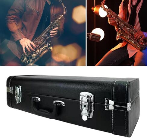 Simhoa Alto Saxophone Case Saxophone Storage Bag Portable Luggage Hard Briefcase Accessories Sax Gig Bag, black in Kuwait