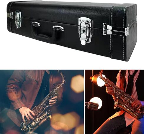 Simhoa Alto Saxophone Case Saxophone Storage Bag Portable Luggage Hard Briefcase Accessories Sax Gig Bag, black in Kuwait
