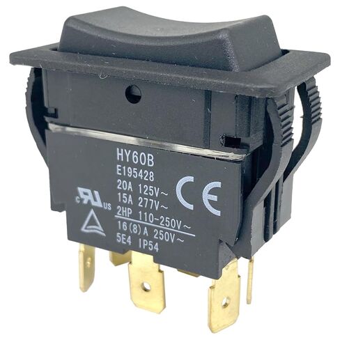 مفتاح الروك HY60B - 20A/125V 15A/277V 6-Pin ON-Off-ON (عبوة واحدة) - متوافق مع أدوات DeWalt وMilwaukee وBosch - يعمل على إصلاح انقطاع الطاقة في المثاقب والمناشير ومعدات الحدائق in Saudi Arabia