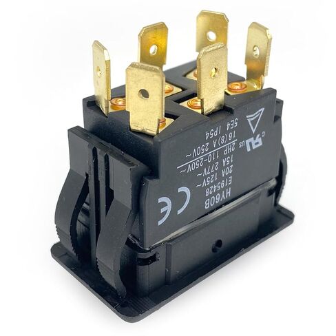 مفتاح الروك HY60B - 20A/125V 15A/277V 6-Pin ON-Off-ON (عبوة واحدة) - متوافق مع أدوات DeWalt وMilwaukee وBosch - يعمل على إصلاح انقطاع الطاقة في المثاقب والمناشير ومعدات الحدائق in Saudi Arabia