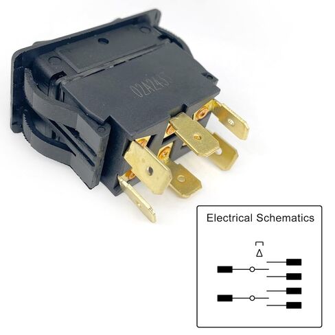 مفتاح الروك HY60B - 20A/125V 15A/277V 6-Pin ON-Off-ON (عبوة واحدة) - متوافق مع أدوات DeWalt وMilwaukee وBosch - يعمل على إصلاح انقطاع الطاقة في المثاقب والمناشير ومعدات الحدائق in Saudi Arabia