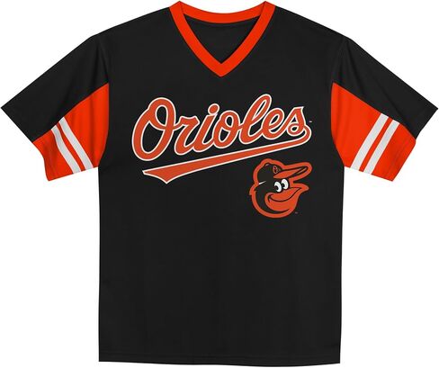MLB Kids Youth Boys 4-18 Officially Licensed Team Color Primary Logo Baseball Fashion Top V-Neck Jersey in Kuwait