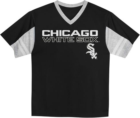 MLB Kids Youth Boys 4-18 Officially Licensed Team Color Primary Logo Baseball Fashion Top V-Neck Jersey in Kuwait