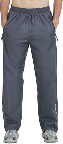 Ourcan Men's Rain Pants Over Pants Waterproof Windproof Pants Breathable Lightweight Suitable for Rainy Outdoors, Hiking, Golf, Fishing Gray in Kuwait
