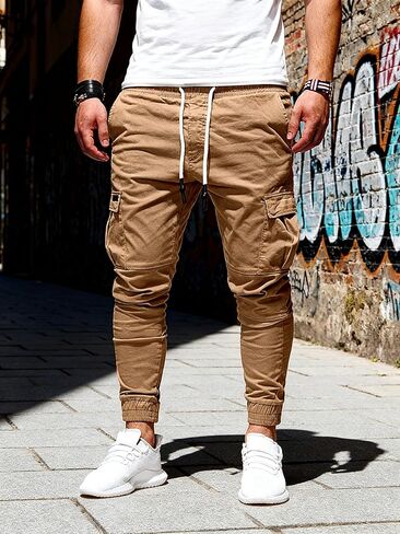 Men Joggers Chino Cargo Pants Hiking Outdoor Recreation Pants Twill Fitness Track Jogging Pants Casual Cotton Pants PANTS30 in Saudi Arabia