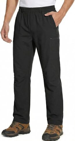 Auxo Men's Hiking Pants Water Resistant Ripstop Quick Dry Lightweight Outdoor Fishing Work Pants for Men with Multi Pocket in Kuwait