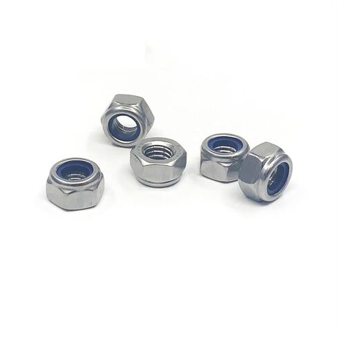 غسالات Qinlu-غسالات من الفولاذ الكربوني والنايلون إدراج صواميل قفل سداسية A2 مسدس Nyloc صامولة ذاتية القفل M2 M2.5 M3 M4 M5 M6، 100 قطعة، لإصلاح المصانع (M2) in Kuwait