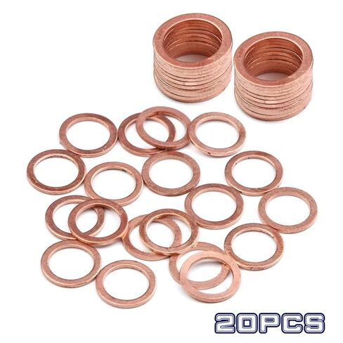 Qinlu-غسالات النحاس الصلب غسالة حلقة مسطحة طوقا مستنقع التوصيل النفط ختم التجهيزات 10 * 14 * 1MM غسالات السحابة ملحقات الأجهزة، 10 قطعة / الحزمة، لإصلاح المصانع in Kuwait