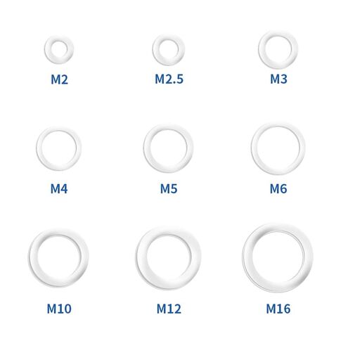 Qinlu-Washers 100pcs M5 M6 M8 M10 M12 M14 M16 M18 M20 M22 M24 M26 Aluminum Washer Flat Ring Gasket Rings Seal Plain Spacer Washers, for Factories Repair(M12x16x1.0mm) in Saudi Arabia